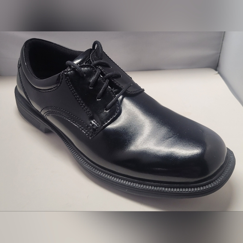 Nunn Bush Kore Black Leather Plain Toe Oxford Shoes 11.5M Slip Resistant